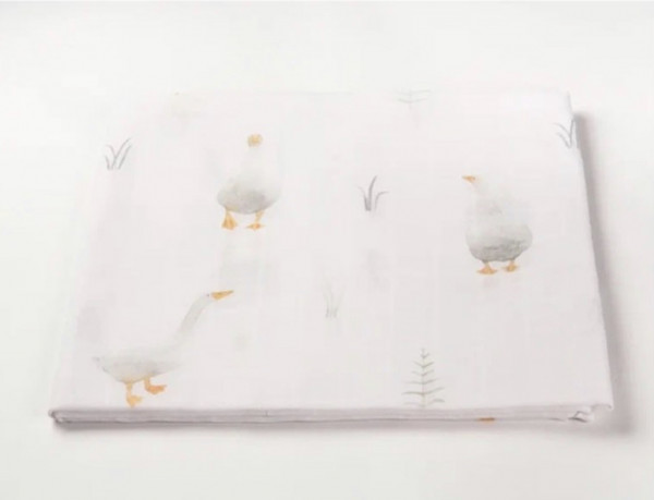 Муслиновая пелёнка Гуси 80*80 см 