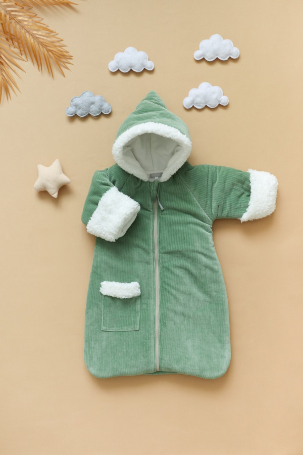 Полукомбинезон из велюра Зелёный 