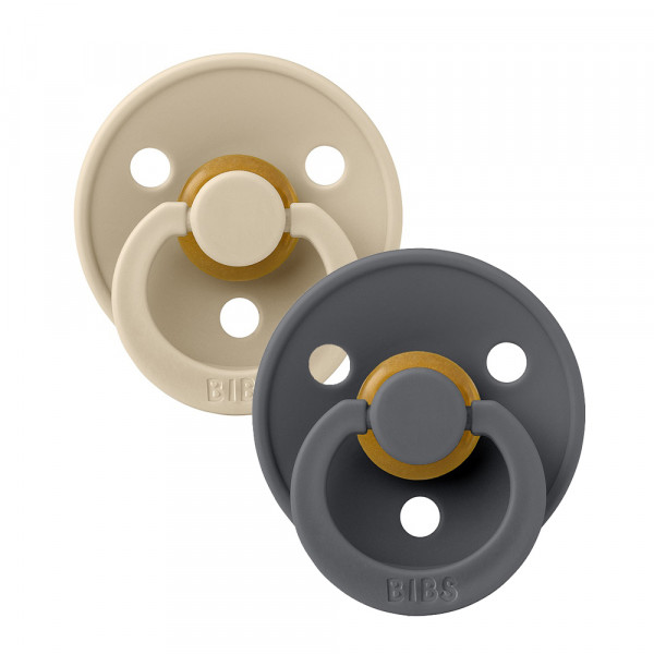 Набор BIBS Colour: Vanilla/Iron, 0-6 месяцев