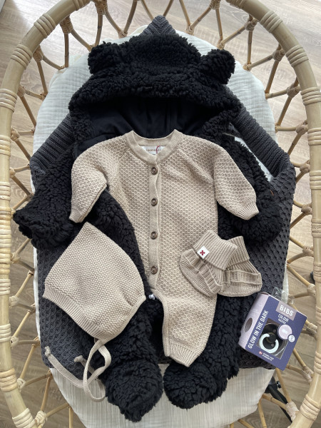 Комбинезон Мишка шерпа Черный 