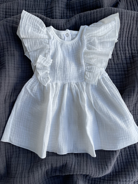 Платье из муслина жатка Молочный 