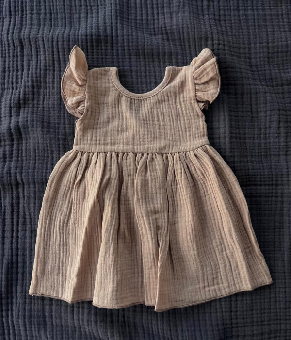 Платье из муслина с открытой спинкой Капучино