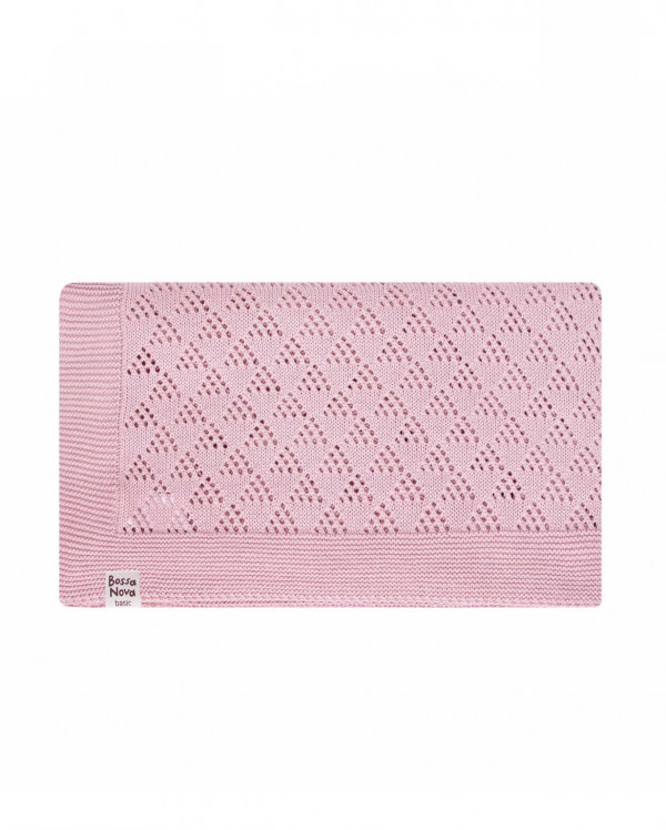  Плед для новорождённых Ажурный Пудровый 