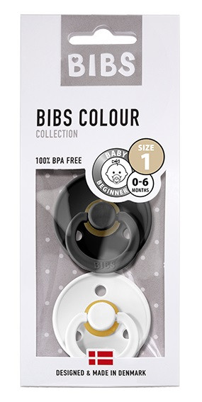  Набор BIBS Colour: Black/White, 0-6 месяцев