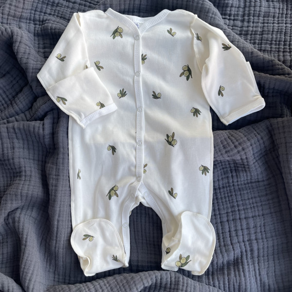 Комбинезон нательный для малыша на кнопках Оливка