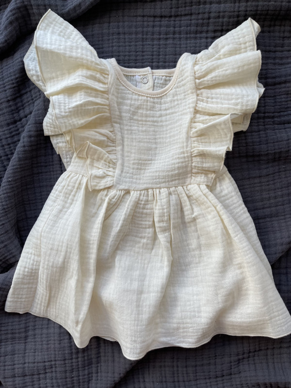 Платье из муслина жатка Бежевый 