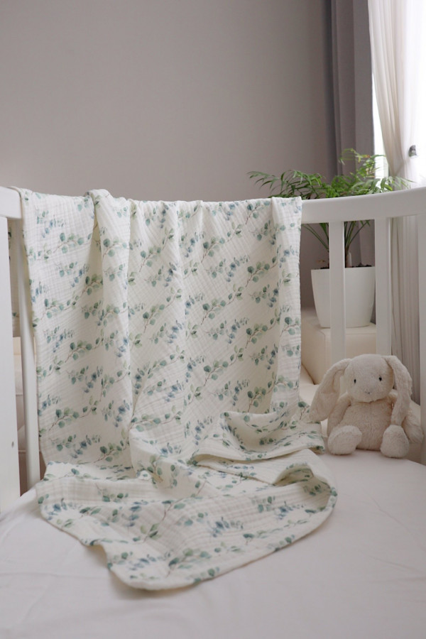 Муслиновый плед-одеяло Листочки 