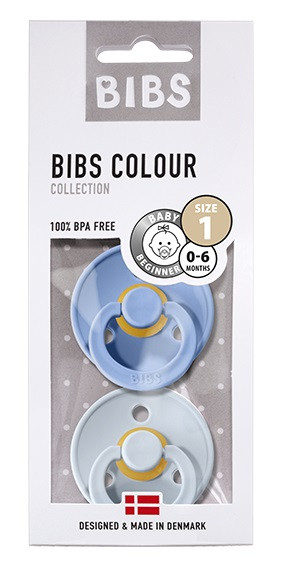  Набор BIBS Colour: Sky Blue/Baby Blue 2 шт 0-6 месяцев