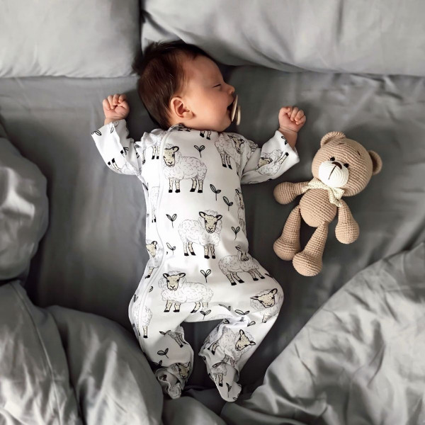 Комбинезон Mjölk Sleep and Play Овечки, швы наружу 