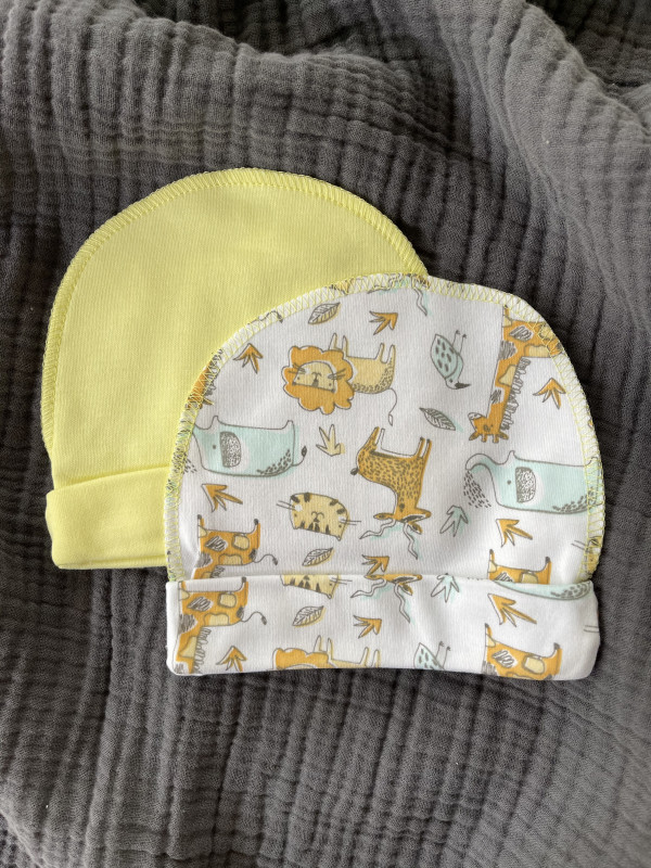 Шапочка швы наружу с отворотом Желтый 