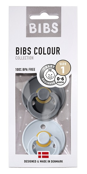 Набор BIBS Colour: Iron/Baby blue, 0-6 месяцев