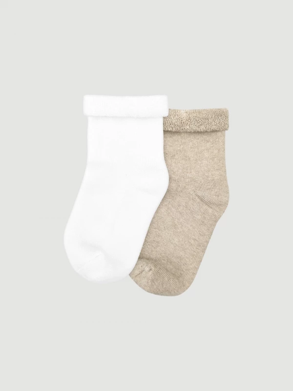 Носки детские махровые Mjolk White/Beige, сет из 2х