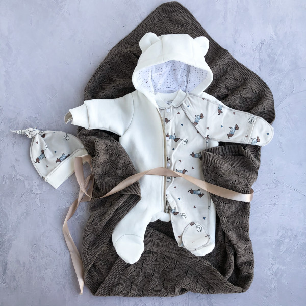 Плед вязаный Кофе 