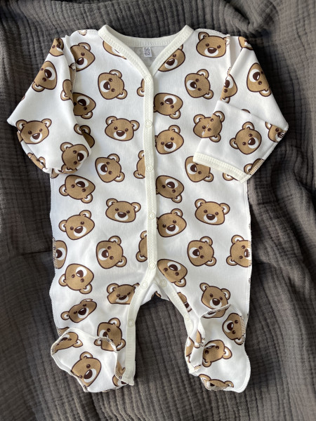 Комбинезон нательный для малыша на кнопках Мишка 