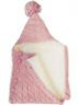 Конверт вязаный на пуговках полушерстяной с подкладок велсофт Розовый 0-3 мес 