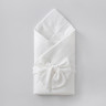 Одеяло на выписку 90х90 «Муслиновое», с бантом на резинке летнее Молочный