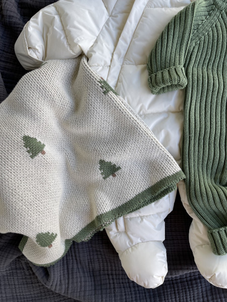 Плед вязаный Елочки 100*85 см 