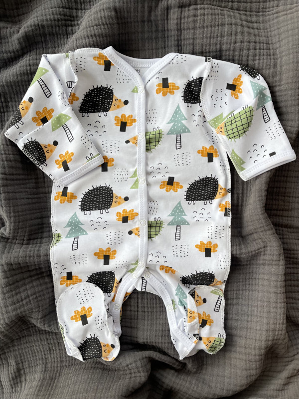  Комбинезон нательный для малыша на кнопках Ежик