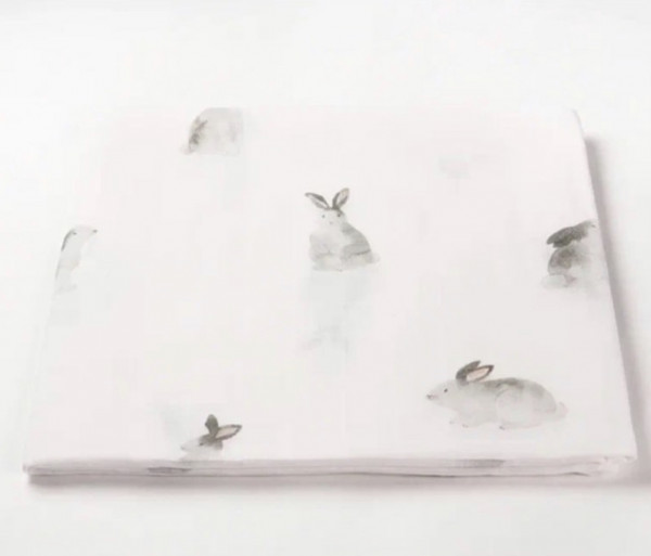 Муслиновая пеленка Кролики Акварельные  120*120 см