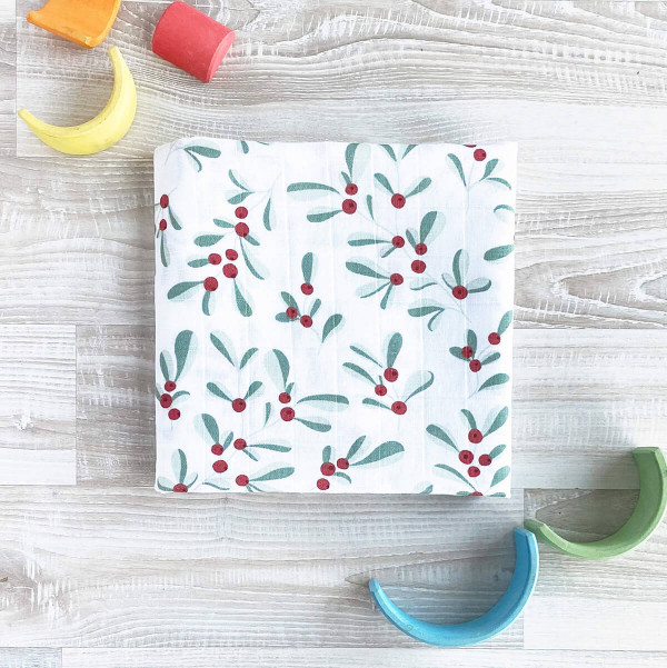 Муслиновая пелёнка Mjölk Брусника 80*80 см 