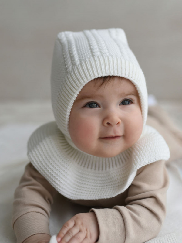 Шапка с манишкой Барбариска-Д хб подкл белый