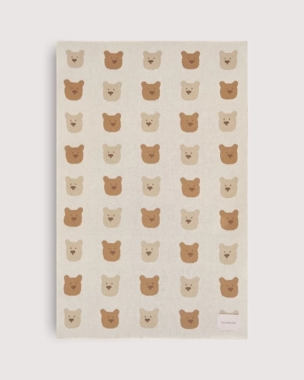 Плед с мишками Экрю 