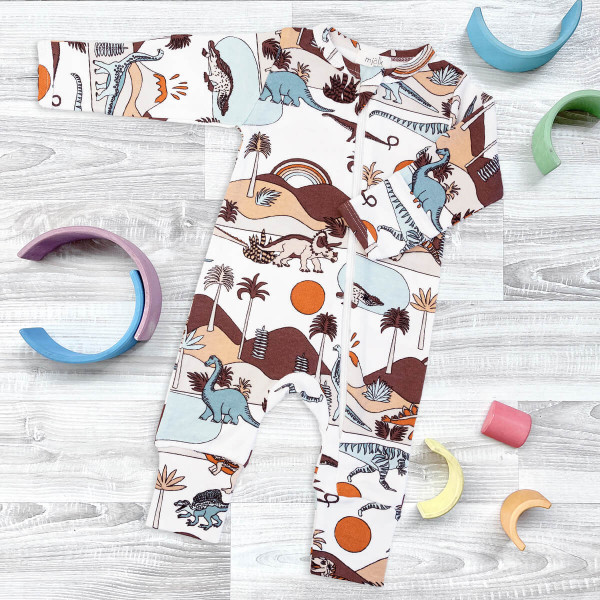 Комбинезон Mjölk Sleep and Play Dinoworld, на манжетах