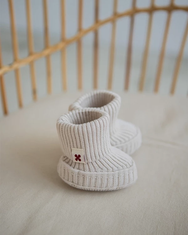 Пинетки вязаные из хлопка Топленое молоко