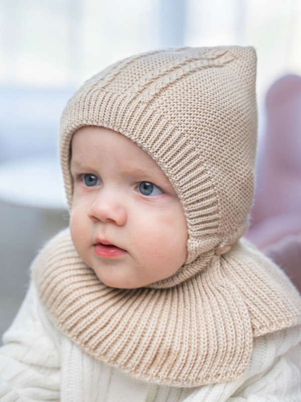 Шапка с манишкой Барбариска-Д хб подкл Песочный 