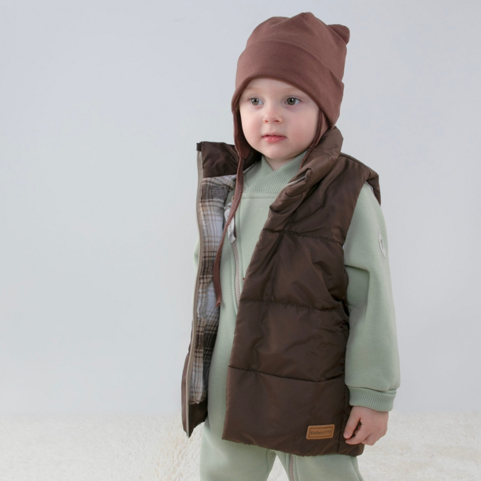 Жилет детский утепленный "Дискавери", шоколад