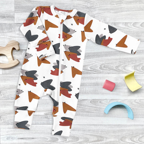 Комбинезон Mjölk Sleep and Play Птицы, на манжетах 