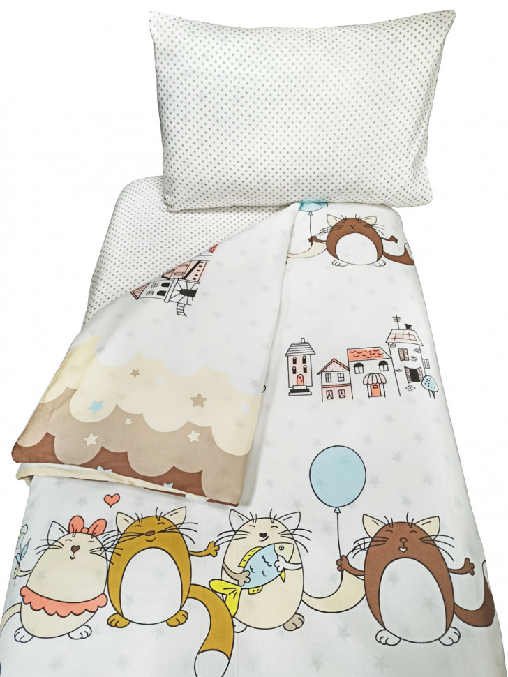 Комплект постельного белья детский Кошкин дом