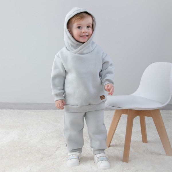 Комплект "Оверсайз" худи+штаны  футер Светло-серый