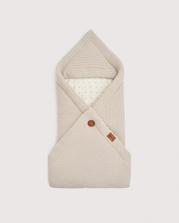 Конверт-одеяло 2в1 Universal вязаный Зима Топленое молоко