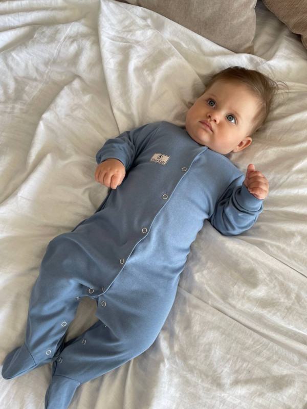 Слип на кнопках Серо-голубой