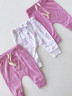 Комплект штанишек 3 шт розовый/листочки/веточки 