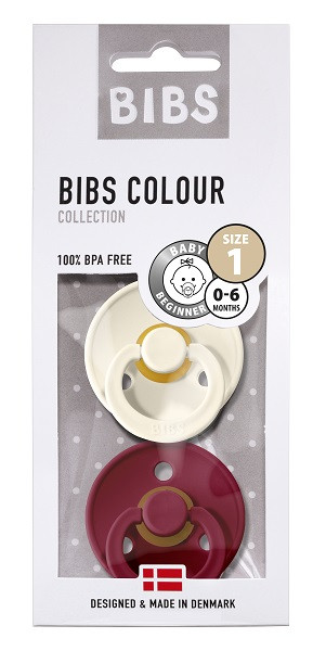 Набор BIBS Colour: Ivory/Ruby 0-6 месяцев