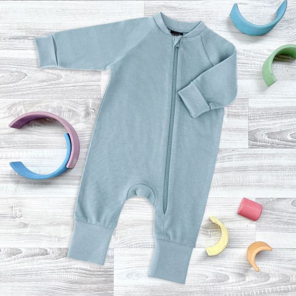 Комбинезон на манжетах Mjölk Sleep and Play Baby Blue, с рукавом реглан