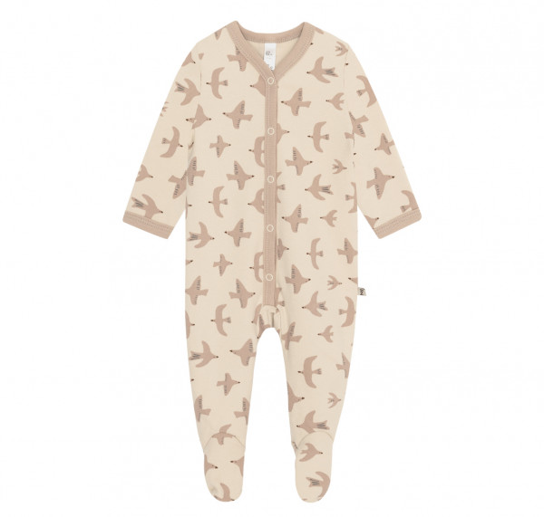 Комбинезон с закрытыми ножками Латте Птички 