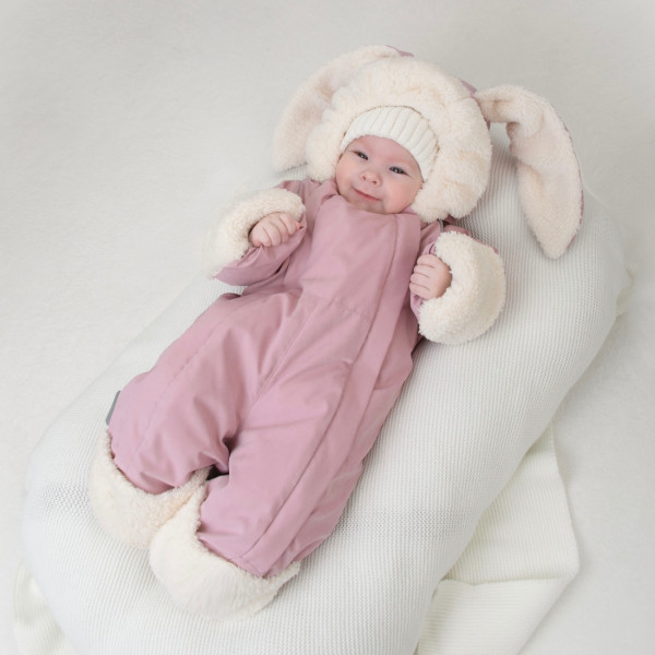 Комбинезон "Ушастик" демисезонный, пудра