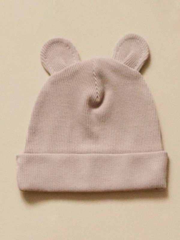 Шапочка с ушками для малыша (кашкорсе) Бежевый
