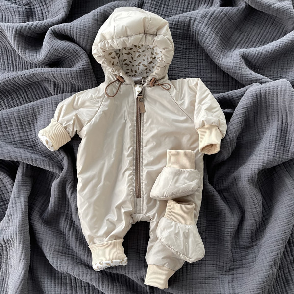 Утеплённый комбинезон с манжетами Белый Песок 
