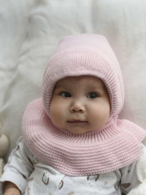Шапочка с манишкой Розовый 