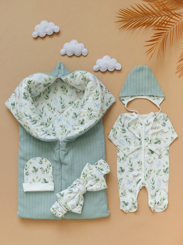 Комплект на выписку Салатовый-оливковый 