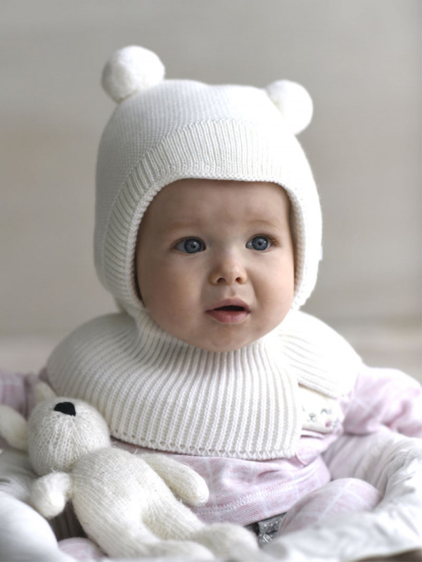 Шапка дет. хб подкл, утепл., цвет белый