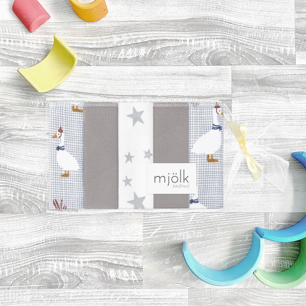 Набор платочков слюнявчиков Mjölk Гуси 