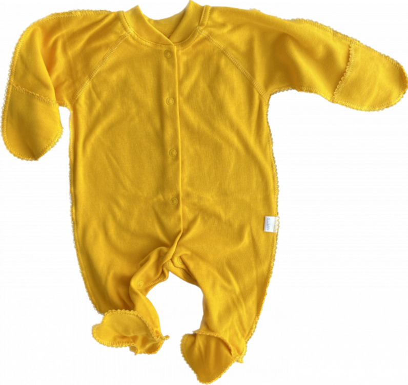 Комбинезон с з/ручками интерлок однотонный Горчица 