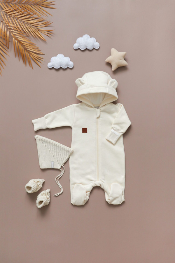 Комбинезон с начесом для малыша Молочный 