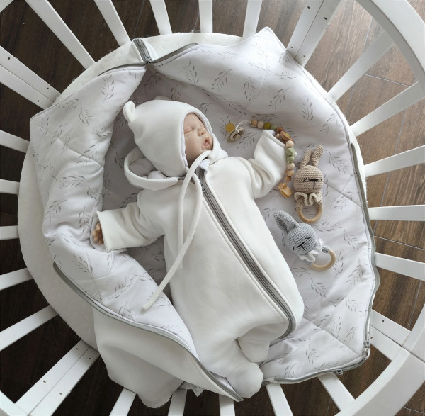 Комлект на выписку из футера с начесом демисезонный  Молочный 