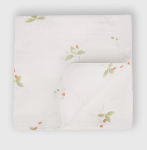 Муслиновая пеленка Земляника 120*120 см